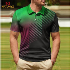 Golf Shirt Geometric Graphic Print #PY558