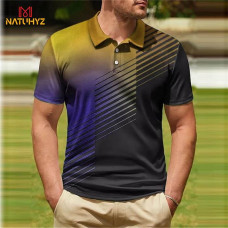 Golf Shirt Geometric Graphic Print #PY559