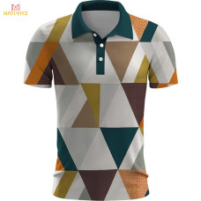 Golf Shirt Geometric Graphic Print #PY353