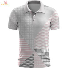 Geometric Printing #PY357 Men's Casual Short Sleeve Tops Polo Shirt Golf Shirt