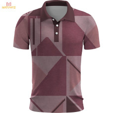 Geometric Printing #PY358 Men's Casual Short Sleeve Tops Polo Shirt Golf Shirt